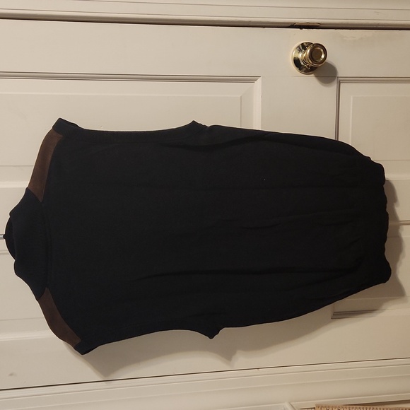 Chaps Zipper Sweater Vest Mrn's Black/Brown accents  with pockets XLarge - Picture 8 of 12